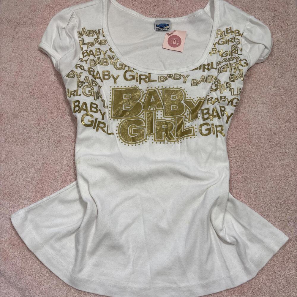 y2k gold baby‎ girl baby tee